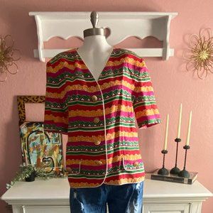 Terijon: Vintage Multi-color Blazer, Size 14